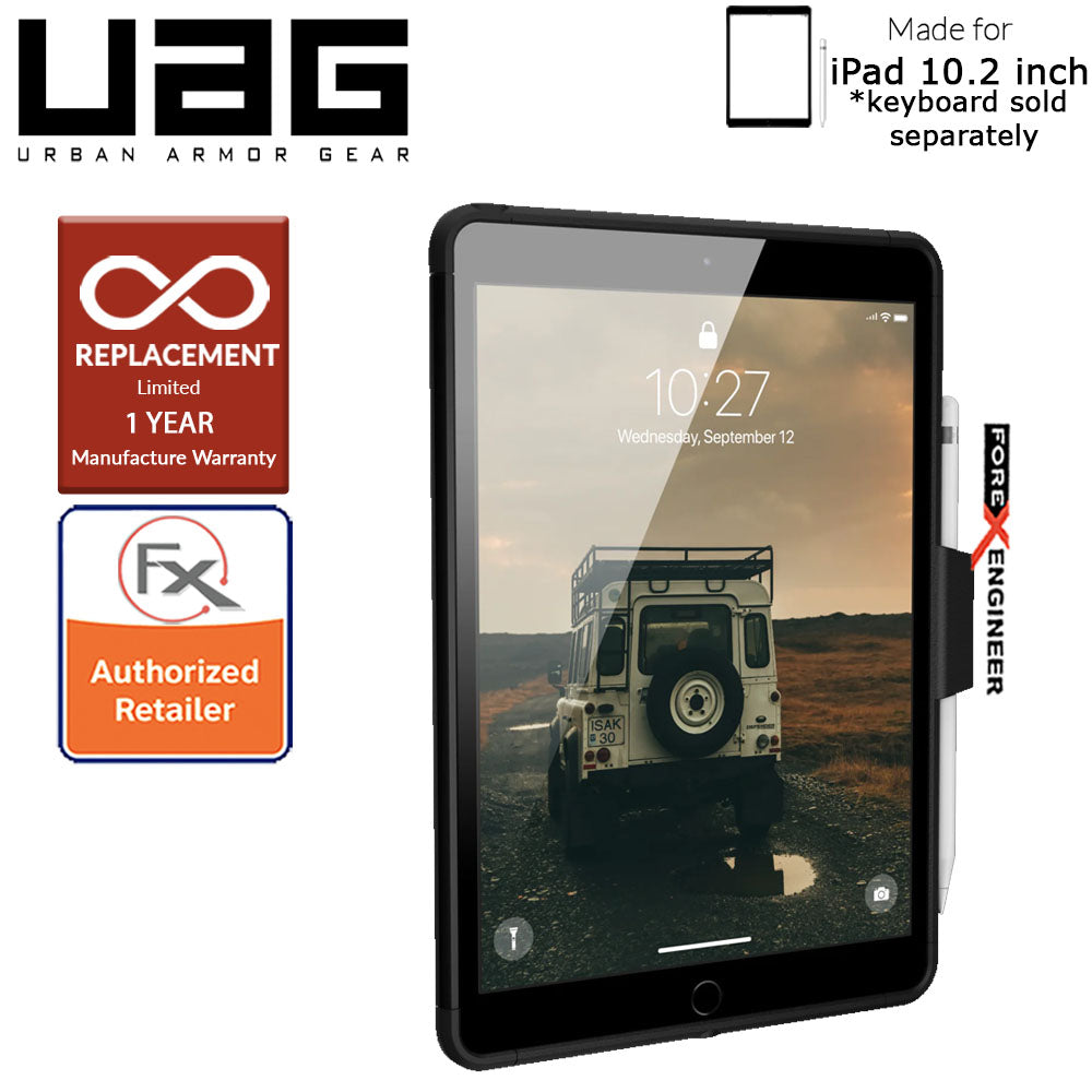 UAG Scout Series for 10.2 inch ( 7th - 8th - 9th Gen ) ( 2019 - 2021 ) - Compatible with Smart Keyboard Folio - Black Color ( Barcode: 812451035254 )