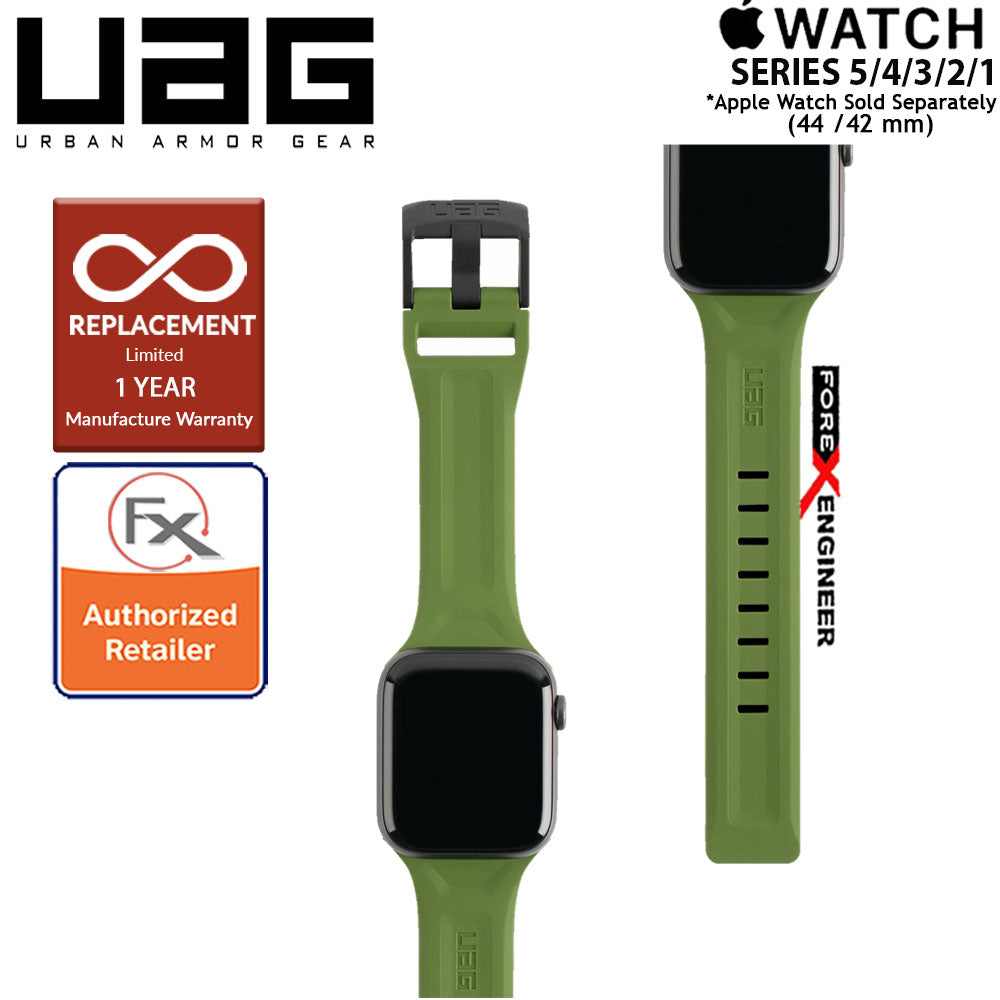 UAG Scout Strap for Apple Watch Series 7 - SE - 6 - 5 - 4 - 3 - 2 - 1 ( 45mm - 42mm - 44mm ) - Stainless steel hardware - Olive Color ( Barcode : 812451034356 )