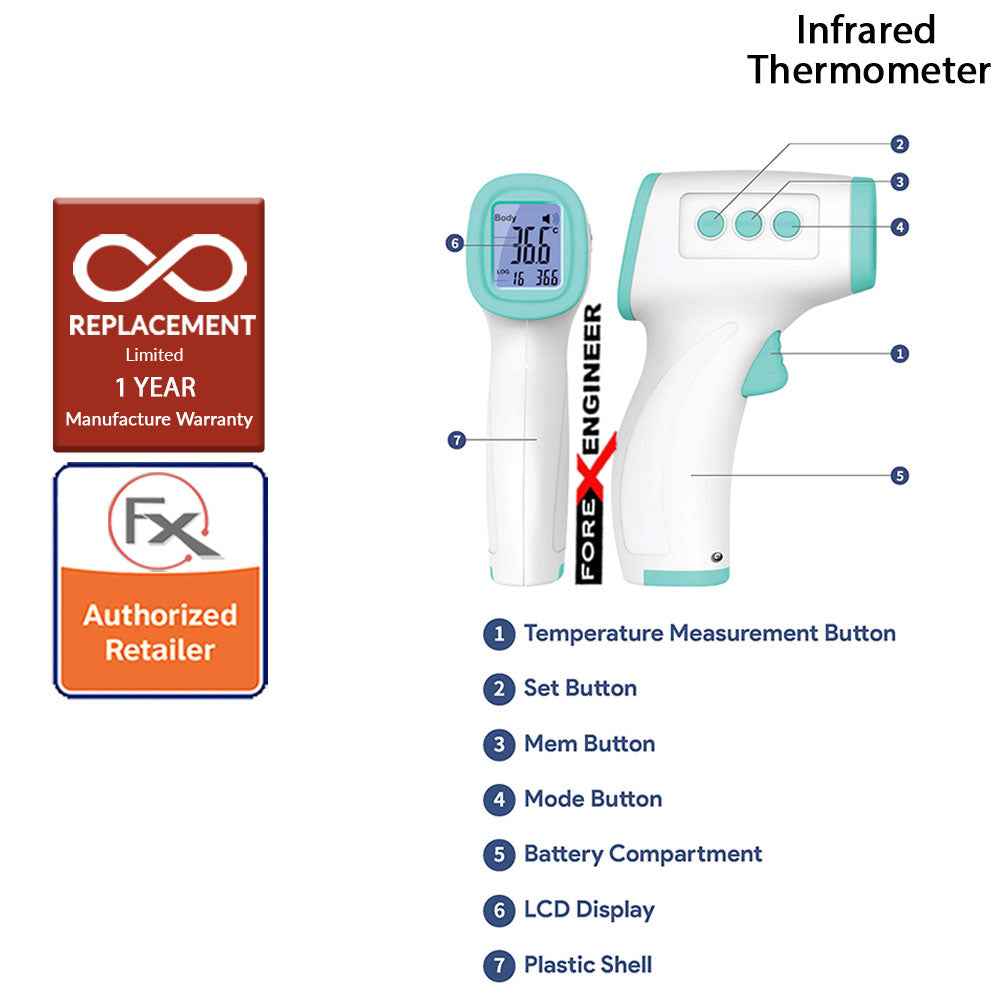 VCARE Non Contact Infrared Thermometer ( CE TUV Certified ) ( Barcode : DT-9826 ) + 1 Year Warranty