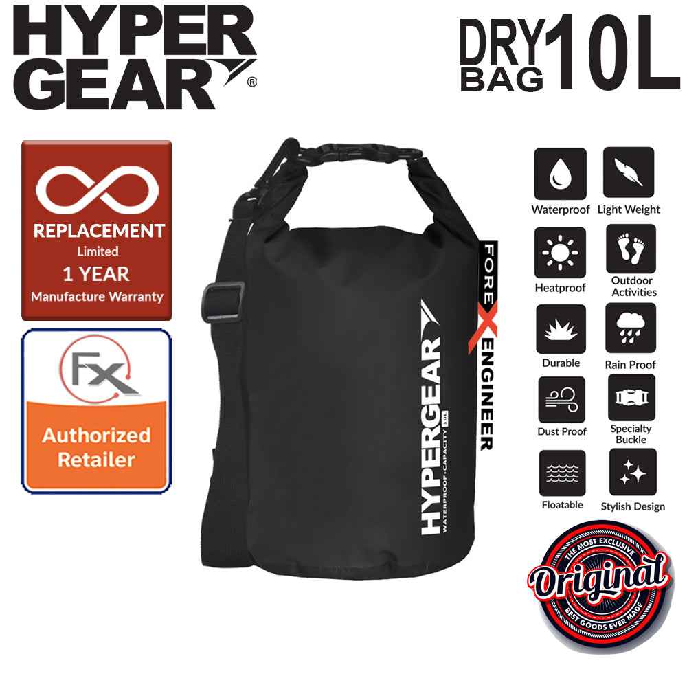 HyperGear Dry Bag 10L - IPX Waterproof Specification - Black - Forexengineer-malaysia