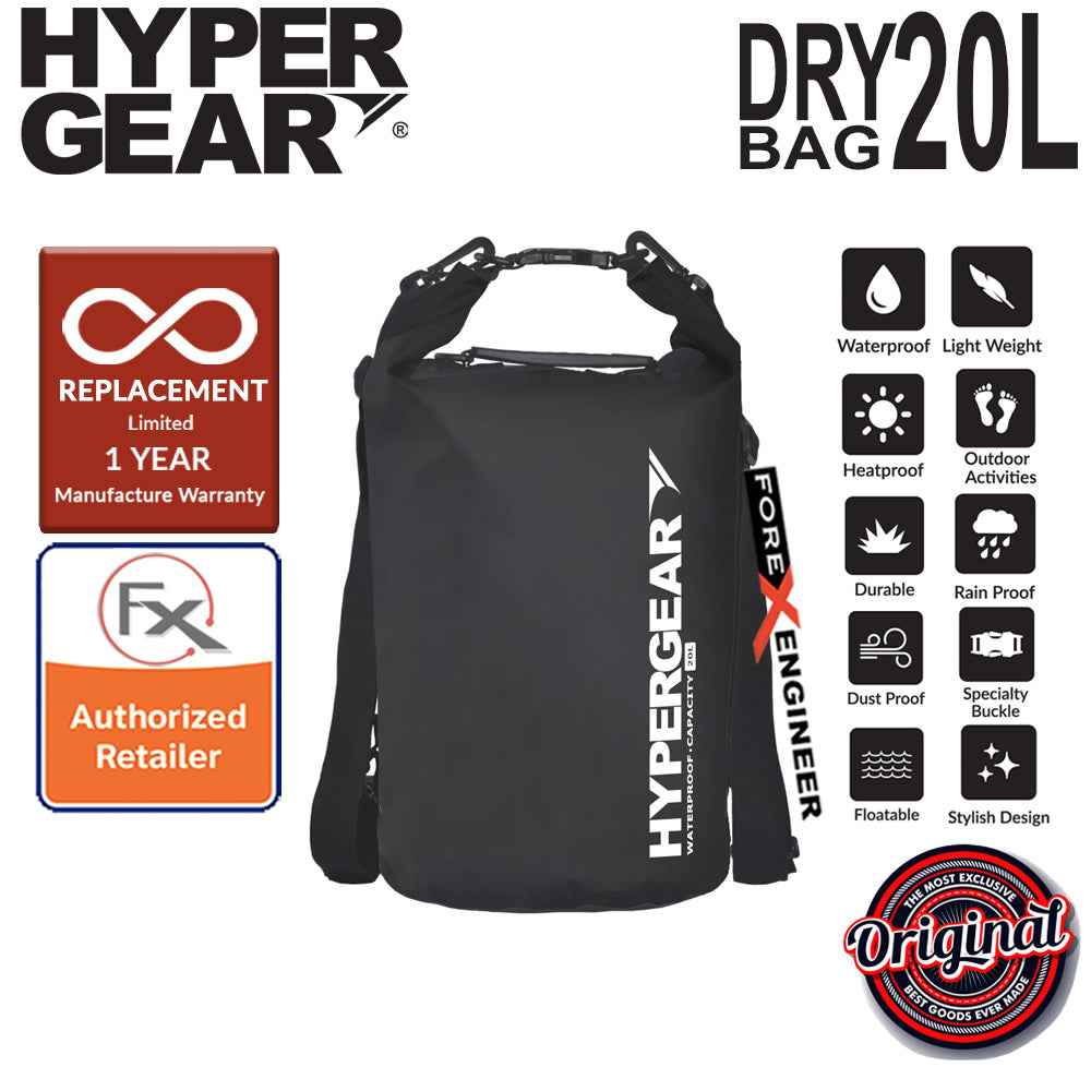 HyperGear Dry Bag 20L - IPX6 Waterproof Specification - Black - Forexengineer-malaysia
