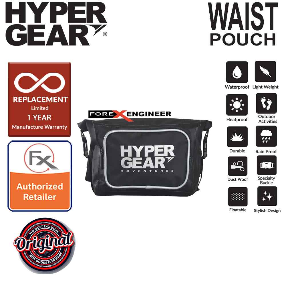 HyperGear Waist Pouch Medium - 100% Waterproof Pouch, Durable and Comfort - Black - Forexengineer-malaysia