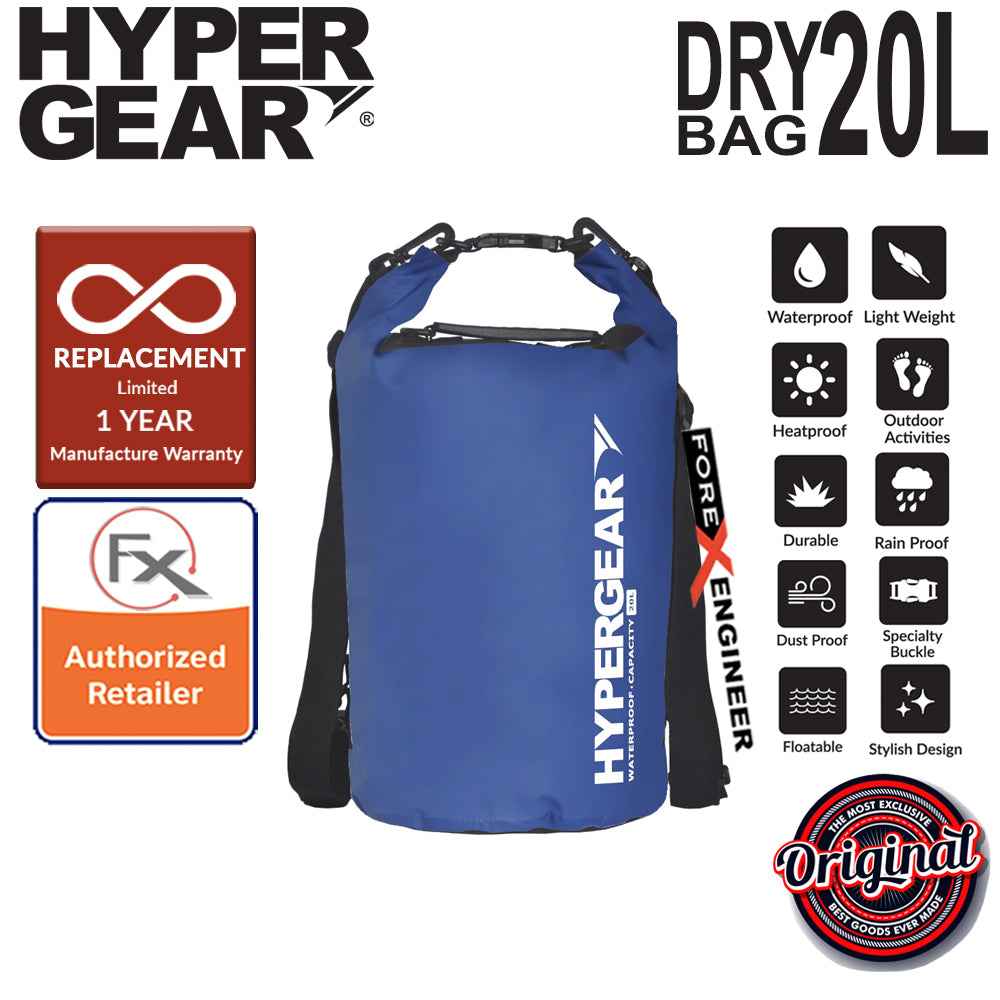 HyperGear Dry Bag 20L - IPX6 Waterproof Specification - Blue - Forexengineer-malaysia