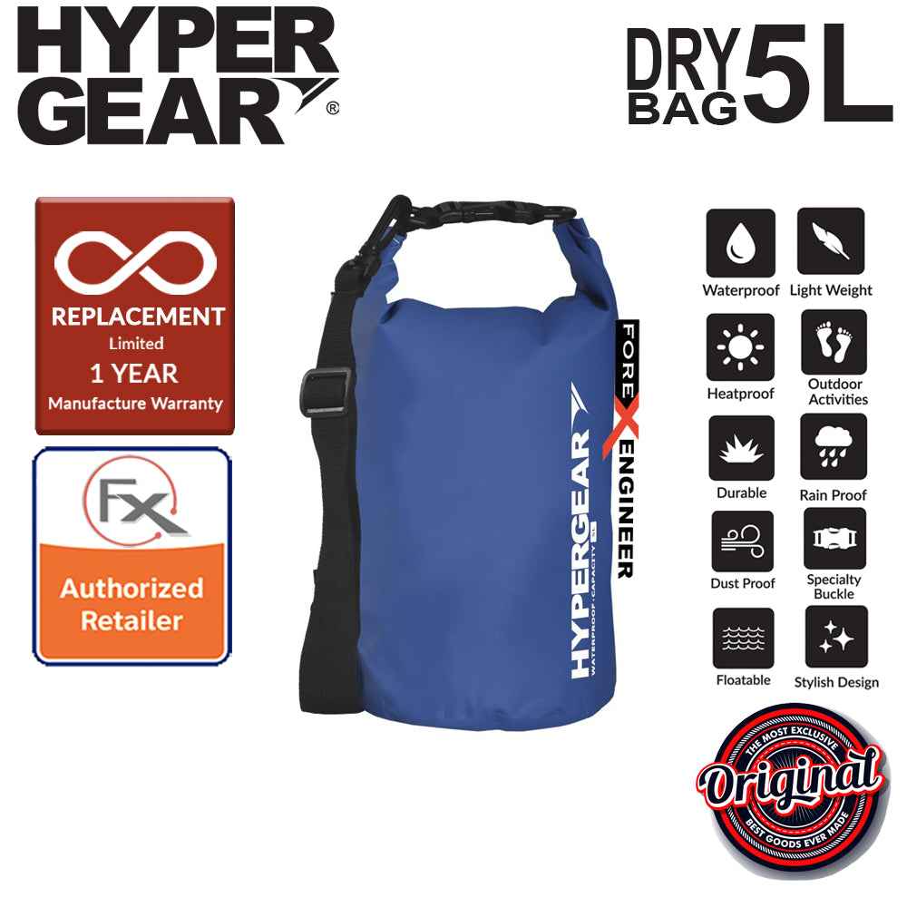 HyperGear Dry Bag 5L - IPX Waterproof Specification - Blue - Forexengineer-malaysia