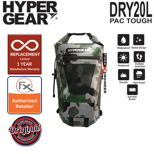 HyperGear Dry Pac Tough 20L Backpack - Camouflage Green Delta