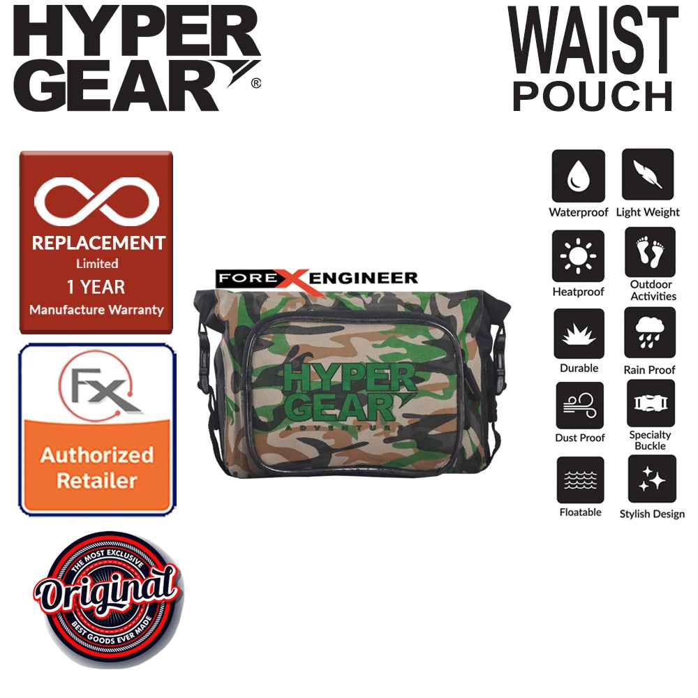 HyperGear Waist Pouch Medium - 100% Waterproof Pouch, Durable and Comfort - Camouflage Green - Forexengineer-malaysia