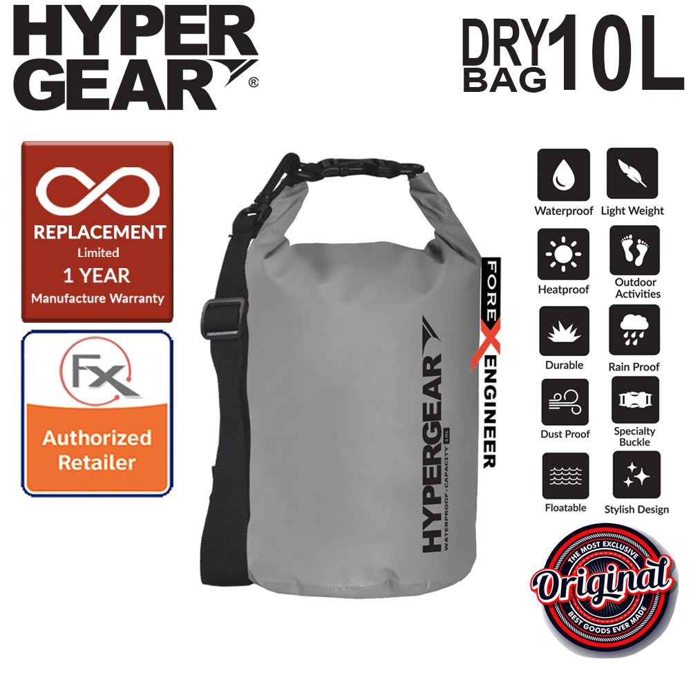 HyperGear Dry Bag 10L - IPX Waterproof Specification - Grey - Forexengineer-malaysia