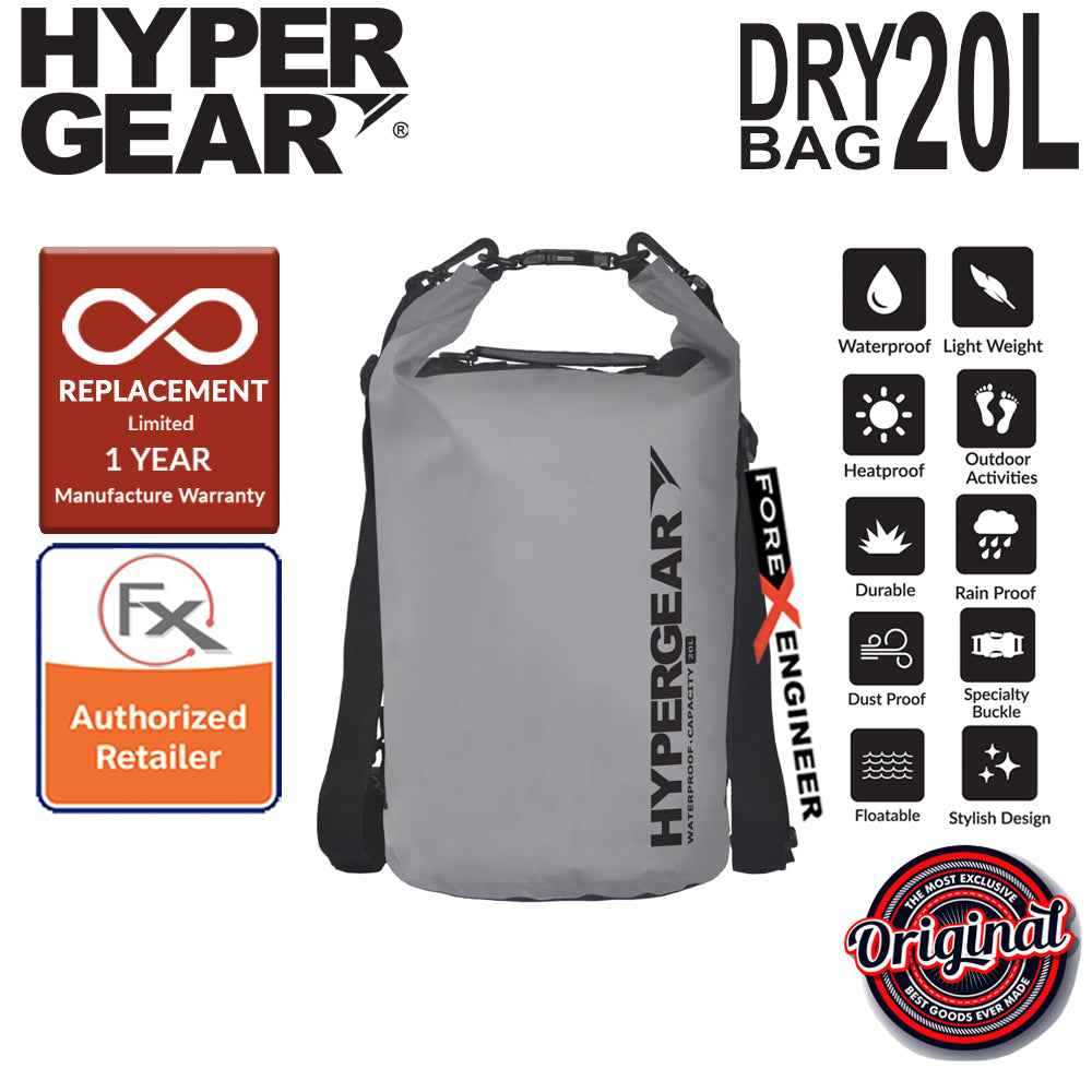 HyperGear Dry Bag 20L - IPX6 Waterproof Specification - Grey - Forexengineer-malaysia