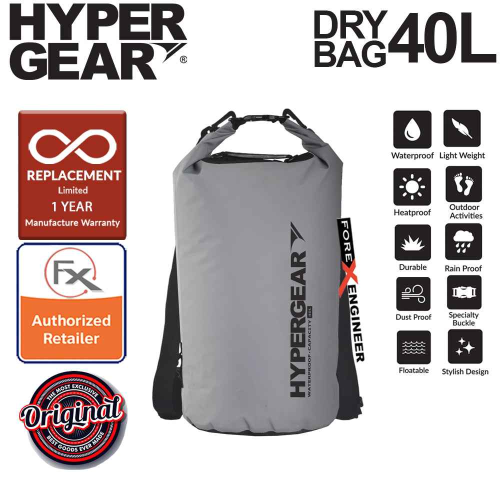 HyperGear 40L Dry Bag - IPX6 Waterproof Specification - Grey - Forexengineer-malaysia