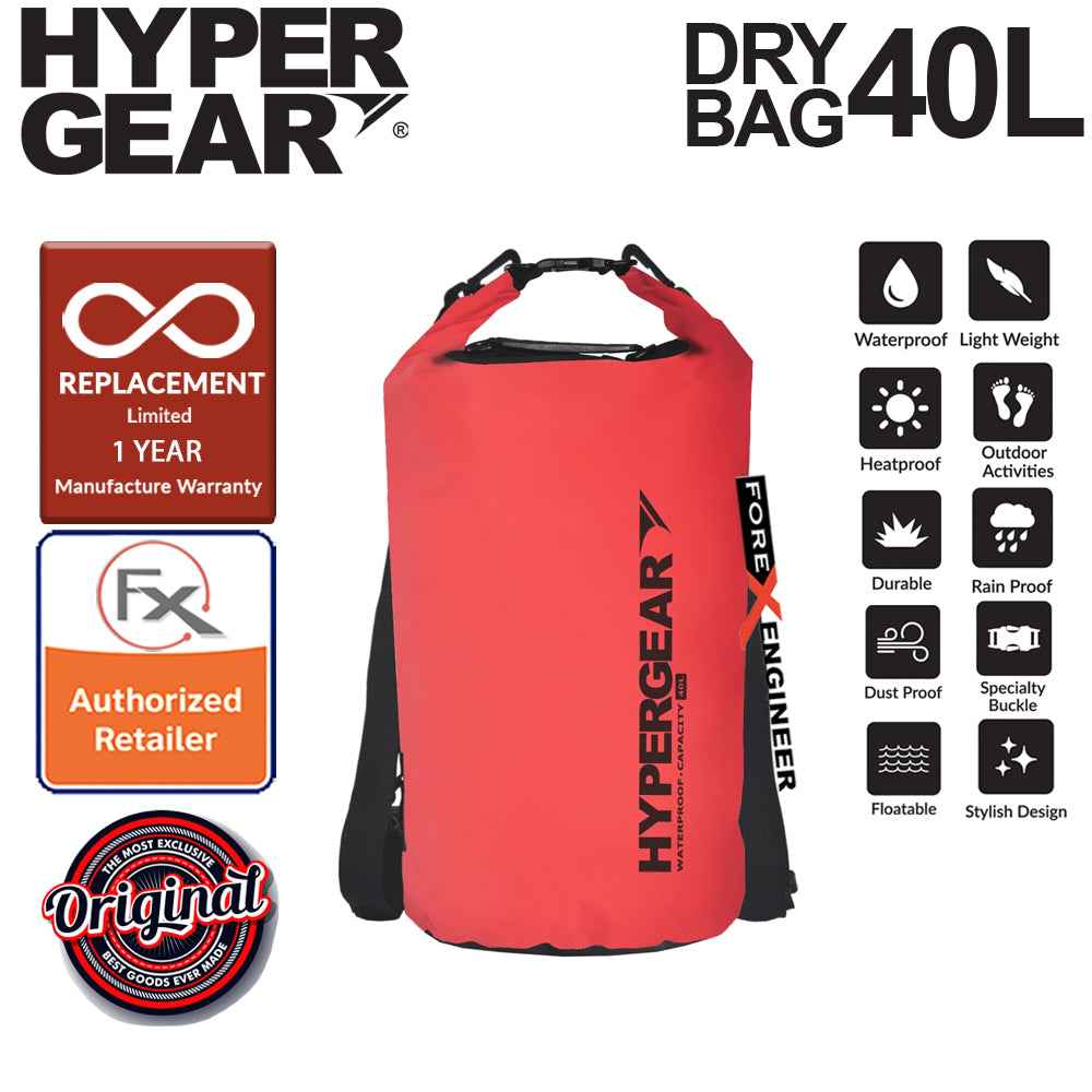 HyperGear 40L Dry Bag - IPX6 Waterproof Specification - Red - Forexengineer-malaysia