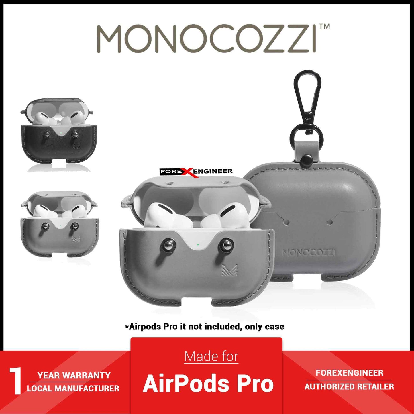 Monocozzi Exquisite for AirPods Pro - Genuine Leather Case - Black ( Barcode : 4895199105904 )