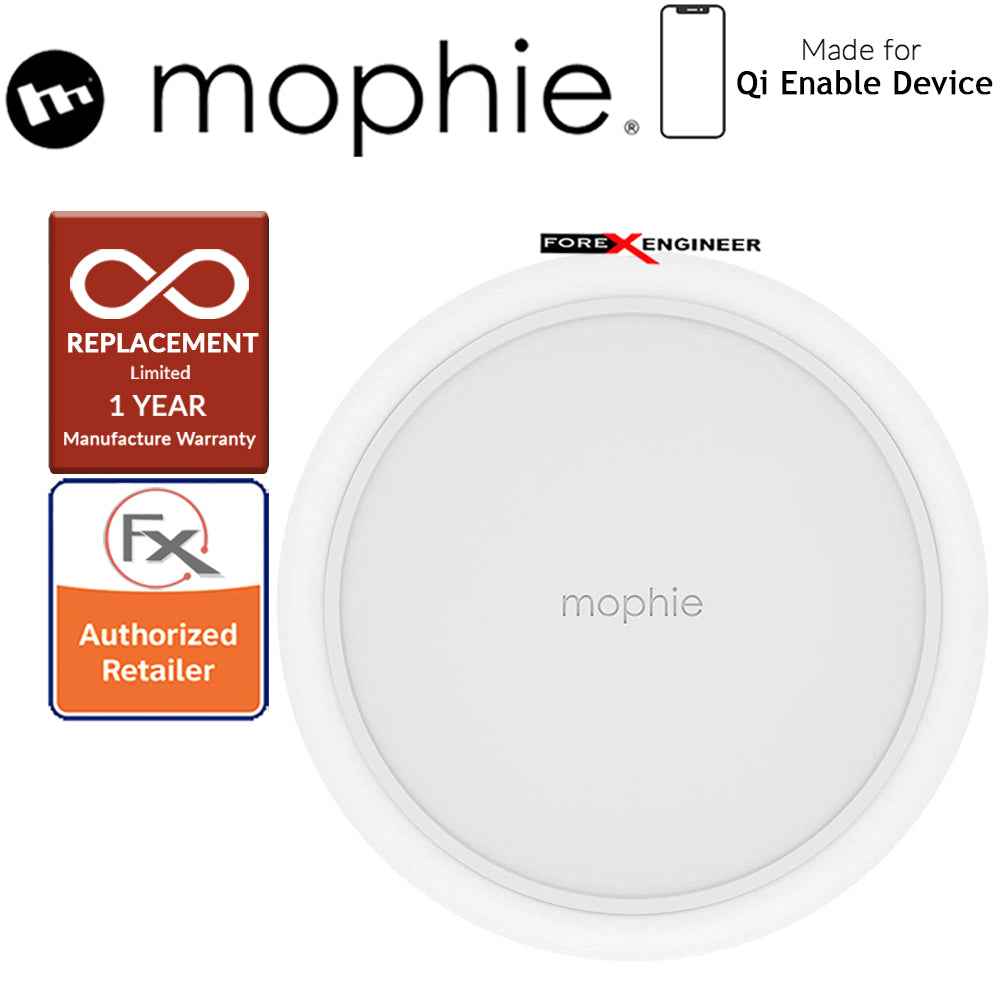 Mophie Charge Stream Pad Plus - up to 10W of power for fast-charging speeds - White - Forexengineer-malaysia