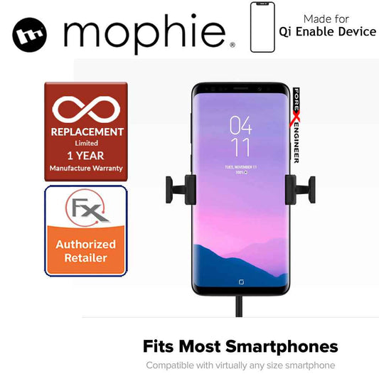 Mophie Wireless Charge Stream Vent Mount - 10W of power to Qi-enabled smartphone - Black (wireless charging station) - Forexengineer-malaysia