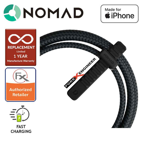 Nomad Ultra Rugged Lightning Cable to USB C Cable - 1.5m - Black - Forexengineer-malaysia