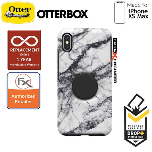 OTTER + POP Symmetry for iPhone Xs Max - Slim Protective Case with PopSockets - White Marble - Forexengineer-malaysia