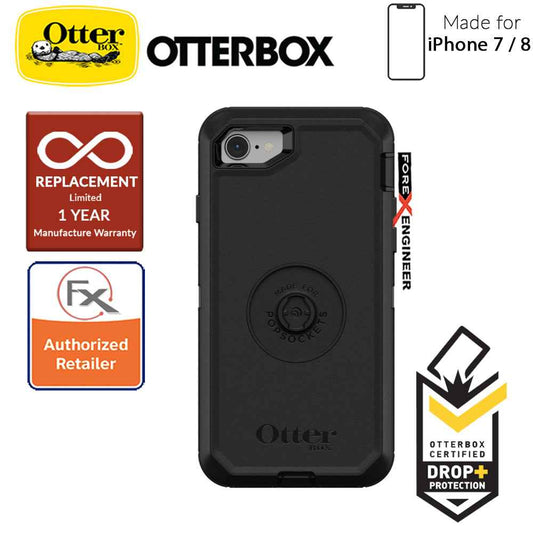 OTTER + POP Defender for iPhone 7 - 8 - Rugged Protective Case with PopSockets - Black - Forexengineer-malaysia
