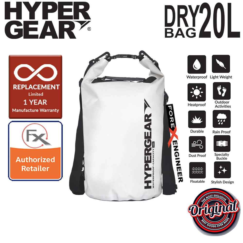 HyperGear Dry Bag 20L - IPX6 Waterproof Specification - Pearl White - Forexengineer-malaysia