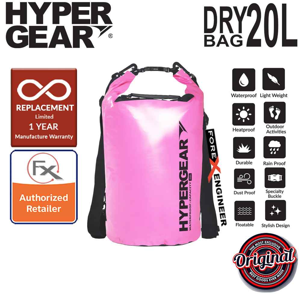HyperGear Dry Bag 20L - IPX6 Waterproof Specification - Pink - Forexengineer-malaysia