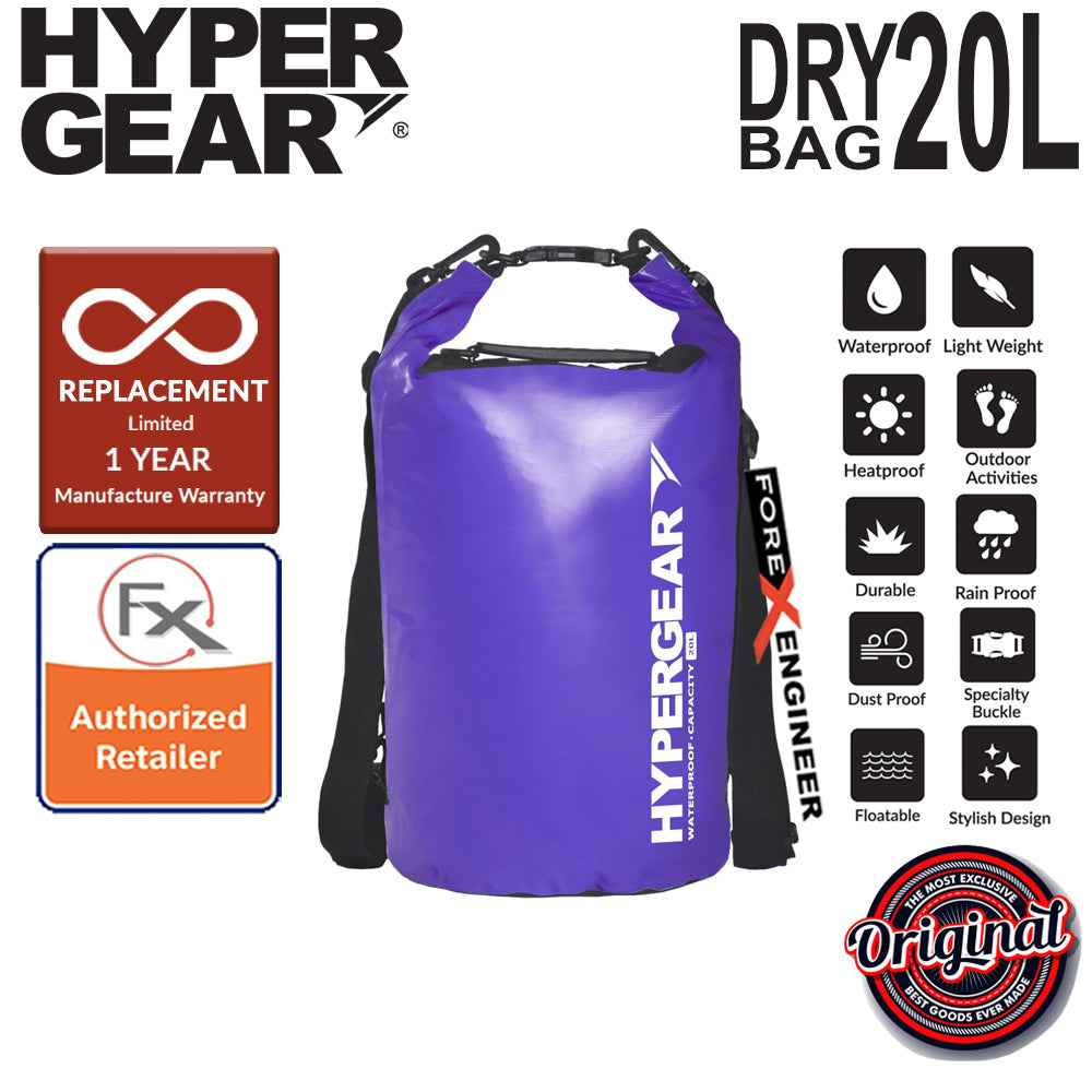 HyperGear Dry Bag 20L - IPX6 Waterproof Specification - Purple - Forexengineer-malaysia
