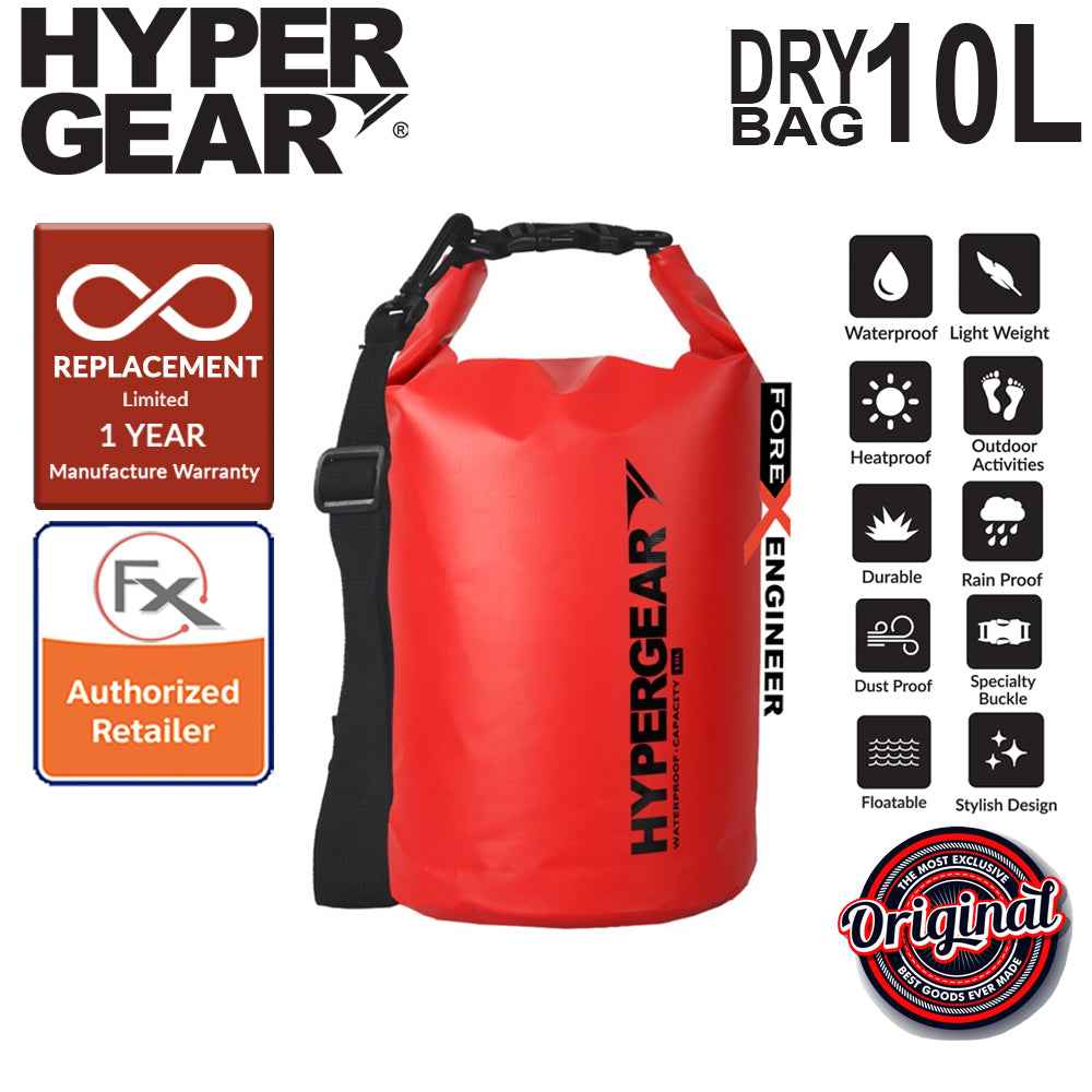 HyperGear Dry Bag 10L - IPX Waterproof Specification - Red - Forexengineer-malaysia