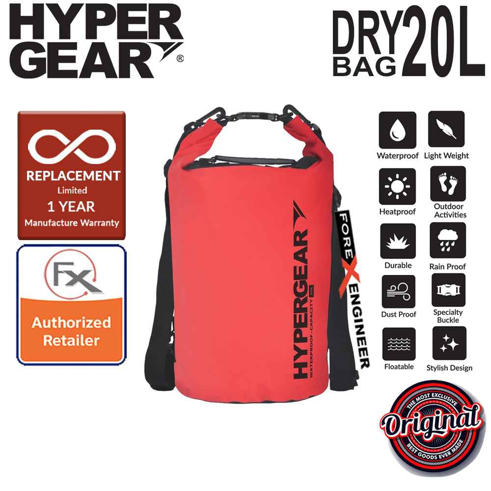 HyperGear Dry Bag 20L - IPX6 Waterproof Specification - Red - Forexengineer-malaysia