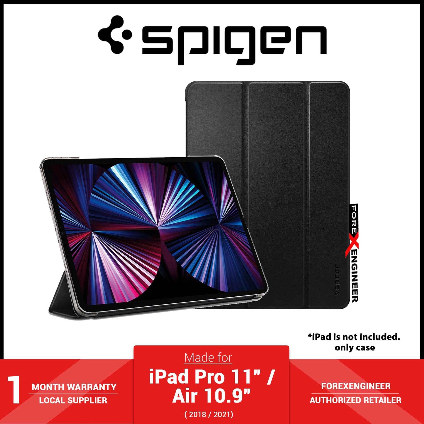 Spigen Smart Fold for iPad Pro 11" - Air 10.9" ( 2022 - 2018 ) - Black ( Barcode : 8809756646737 )