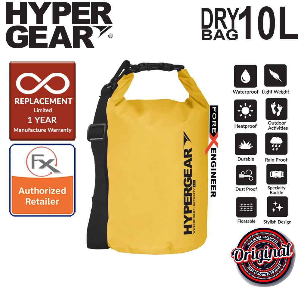 HyperGear Dry Bag 10L - IPX Waterproof Specification - Yellow - Forexengineer-malaysia