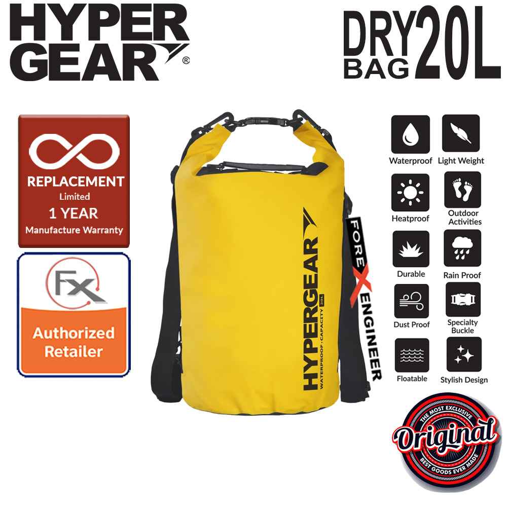 HyperGear Dry Bag 20L - IPX6 Waterproof Specification - Yellow - Forexengineer-malaysia