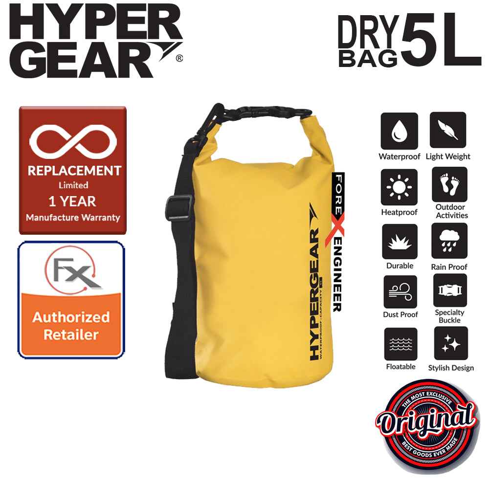 HyperGear Dry Bag 5L - IPX Waterproof Specification - Yellow - Forexengineer-malaysia