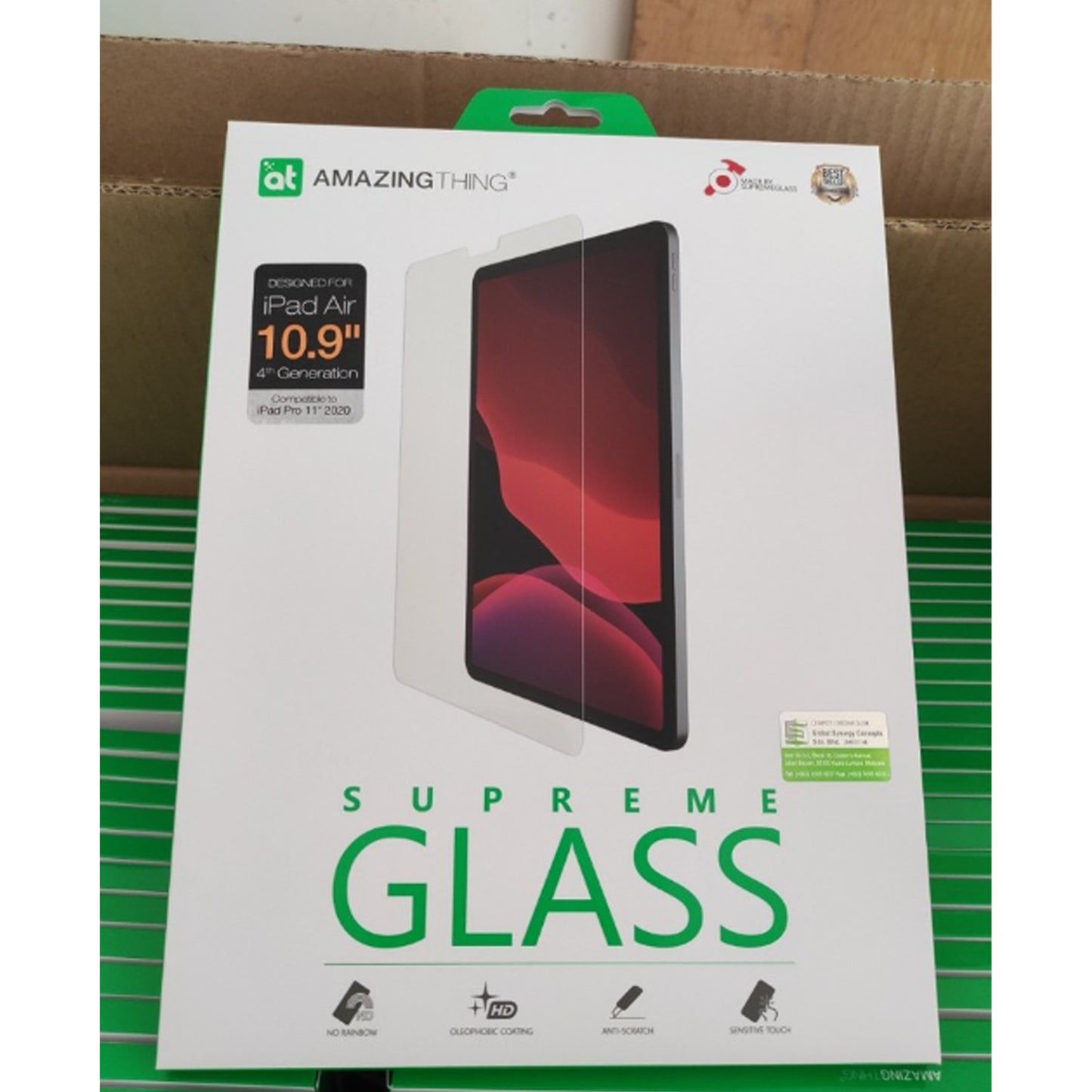 AMAZINGthing SUPREME Glass for i-Pad Pro 10.9" ( 5th Gen 2022 - 4th Gen 2020 ) 0.33mm - Ultra Clear (Barcode: 4892878061568 ) - Forexengineer -Malaysia- 4892878061568