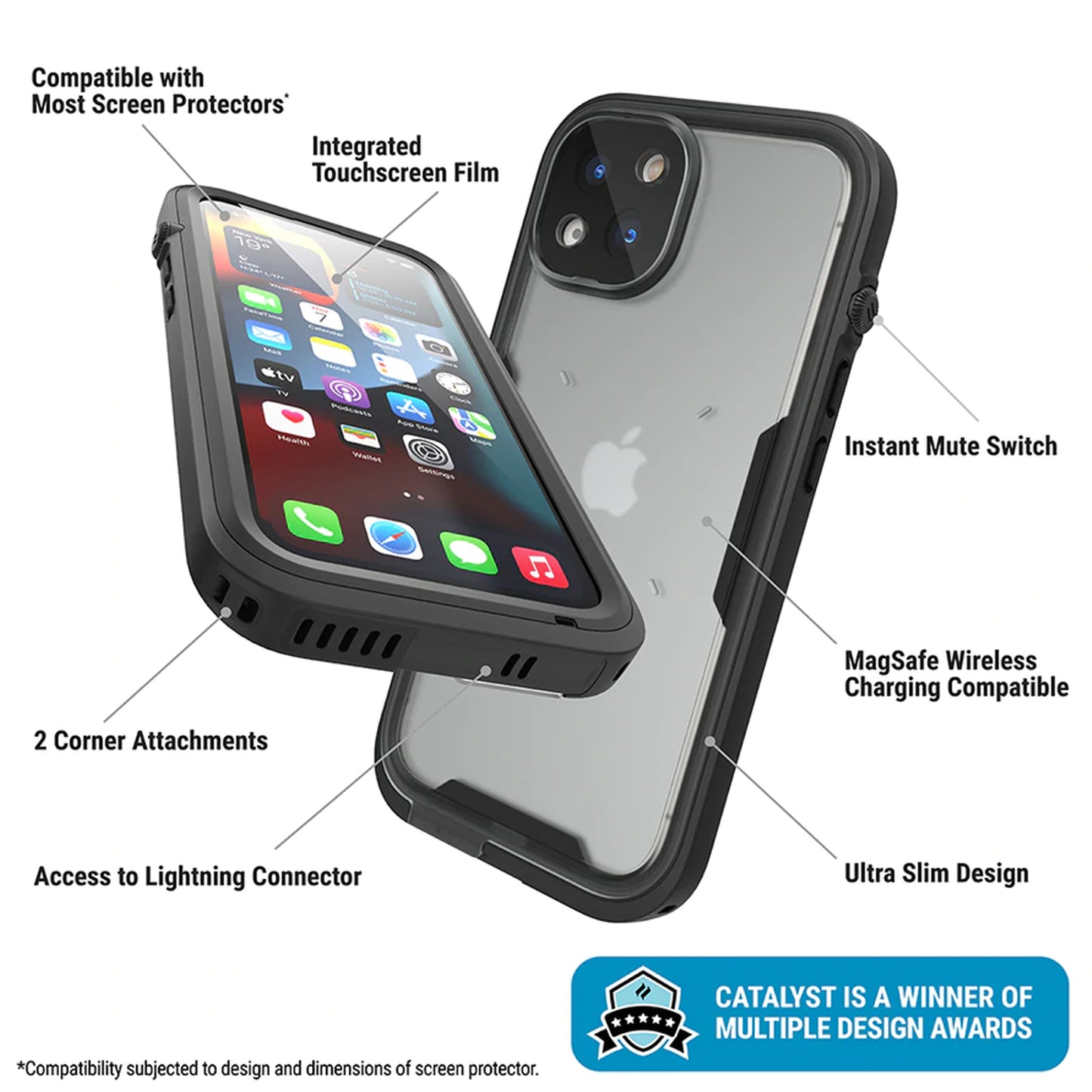 Catalyst Waterproof Total Protection for iPhone 13 Pro Max - Black (Barcode: 840625112135 )