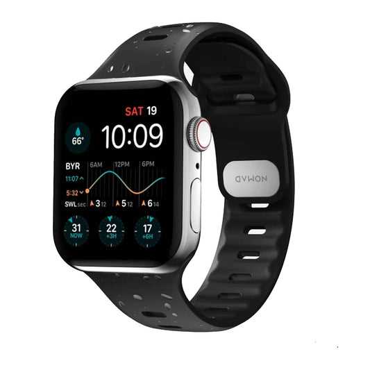 Nomad Sport Slim Band for Apple Watch 41mm - 40mm - 38mm ( Series SE - 7 - 6 - 5 - 4 - 3 - 2 - 1 ) - Black ( Barcode: 856500011530 )