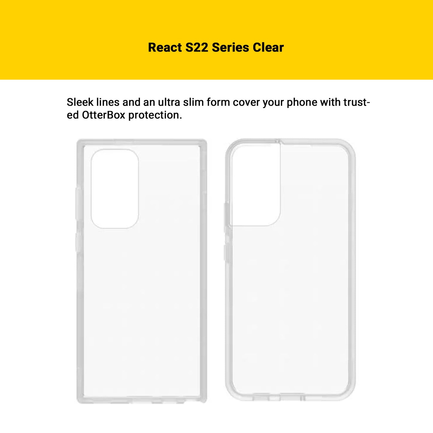 Otterbox React Series Case for Samsung Galaxy S22 Plus ( with Screen Protector ) - Clear (Barcode: 840262362719 ) - Forexengineer -Malaysia- 840262362719