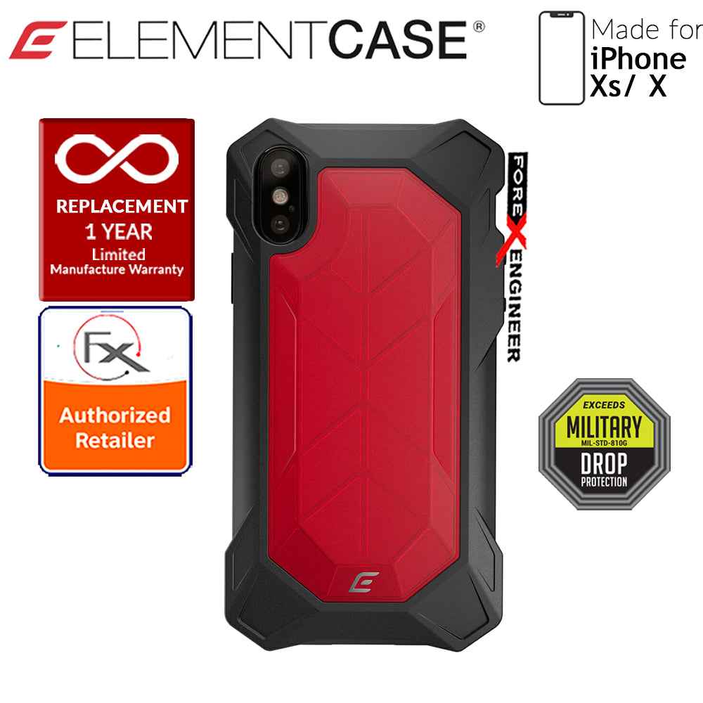 Element Case Rev for iPhone Xs - X - 3 meters Drop Proof Protection - Red - Forexengineer-malaysia