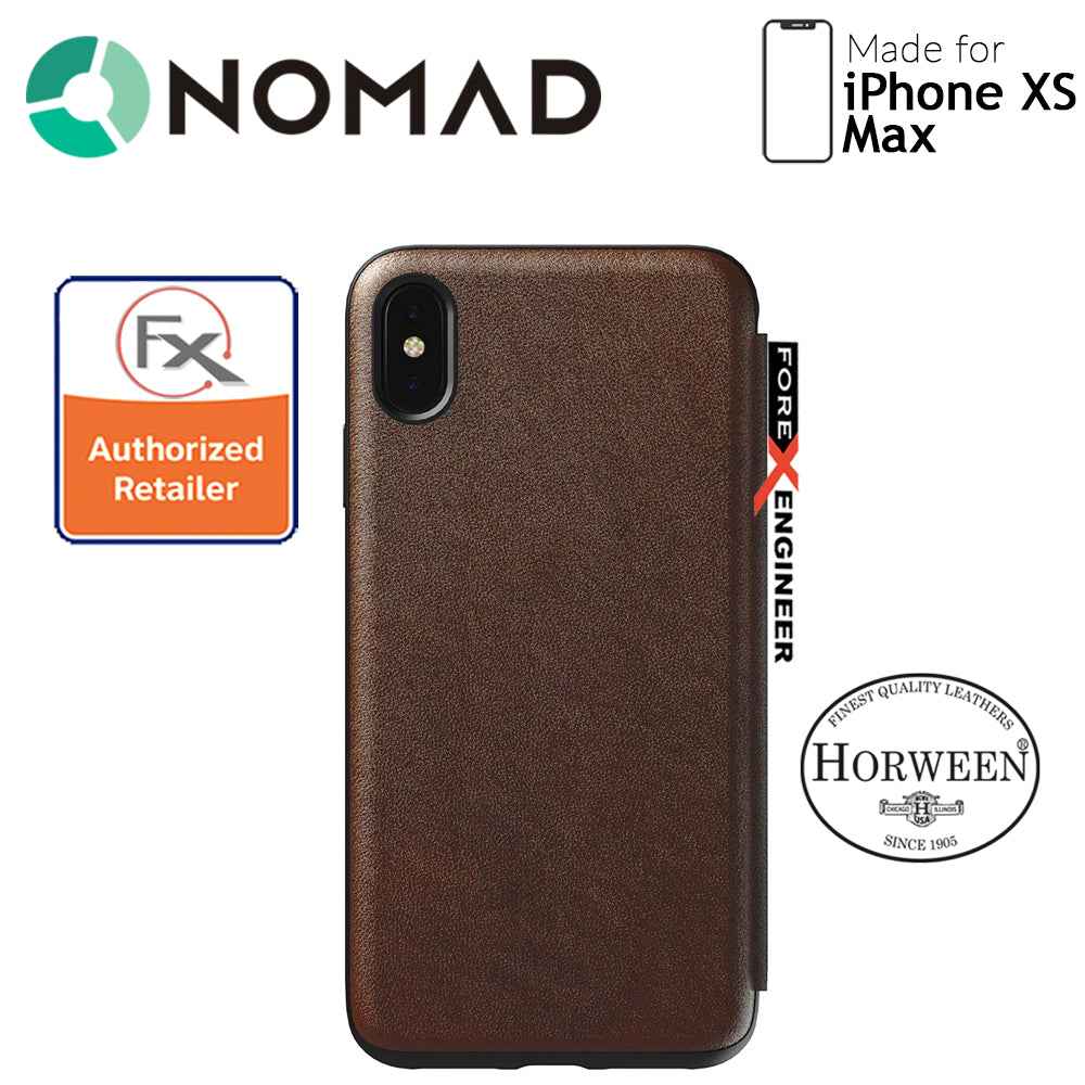 Nomad Leather Folio Case for iPhone Xs Max - Rustic Brown - Forexengineer-malaysia