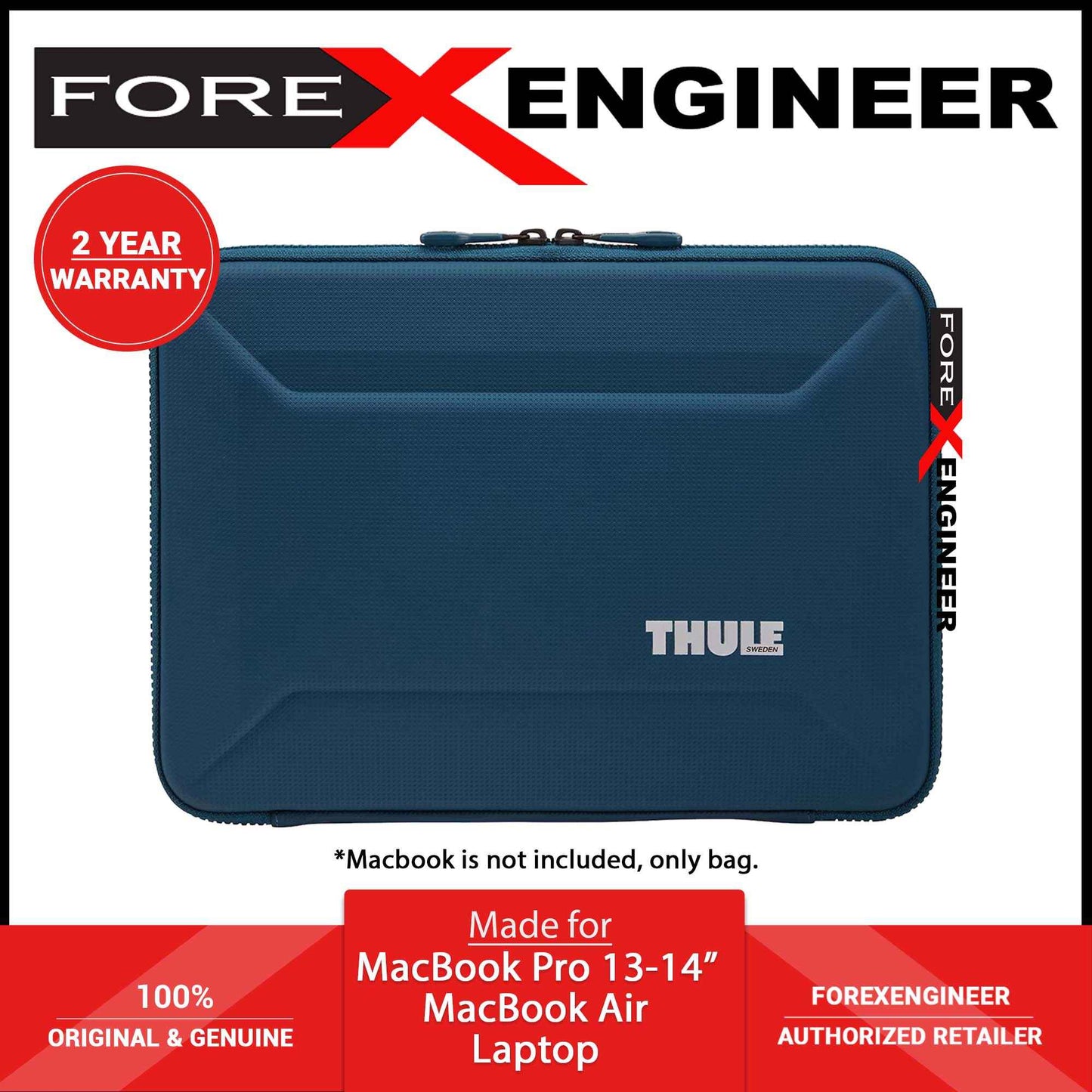 Thule Gauntlet Sleeve 4.0 for MacBook Pro 13" - 14" , MacBook Air and Laptops - Blue