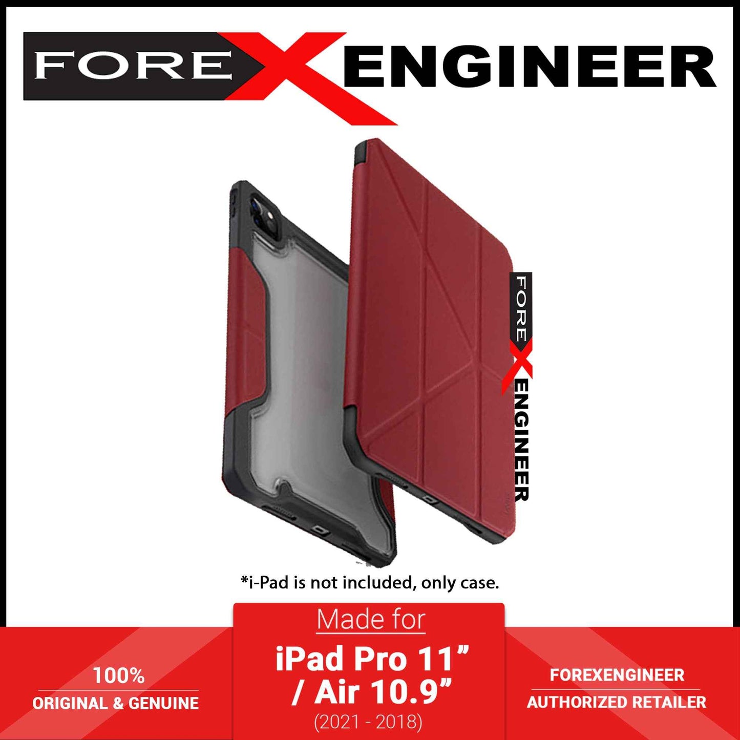 UNIQ Trexa for i-Pad Pro 11" ( 2022 - 2018 ) - Air 10.9" ( 2022 - 2020 ) - Red (Barcode: 8886463677599 )