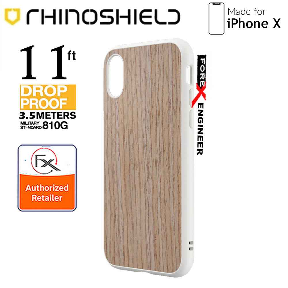 Rhinoshield SolidSuit for iPhone X - 3.5 meters Impact Protection - Light Walnut - White - Forexengineer-malaysia