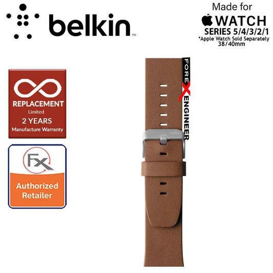Belkin Classic Leather Band for Apple Watch Series 7 - SE - 6 - 5 - 4 - 3 - 2 - 1 ( 41mm - 40mm - 38mm ) - Tan ( Barcode : 745883723720 )