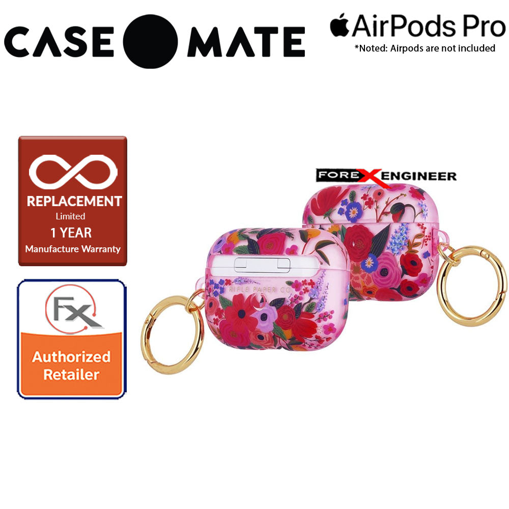 Case Mate Rifle Paper for Airpods Pro - Garden Party Blush with Gold Circular Ring ( 846127191135 )