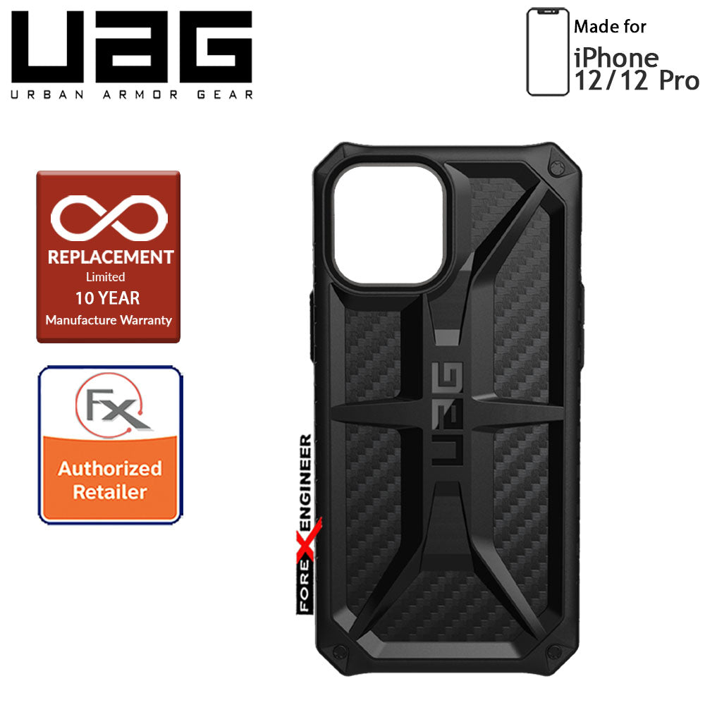 UAG Monarch for iPhone 12 - 12 Pro 5G 6.1" - Rugged Military Drop Tested - ( Carbon Fibre ) ( Barcode : 812451036053 )