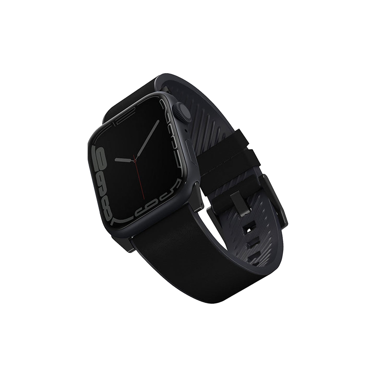Uniq Straden Leather Strap for Apple Watch Series 7 - SE - 6 - 5 - 4 - 3 - 2 - 1 ( 45mm - 44mm - 42mm ) - Black - Forexengineer -Malaysia- 8886463679609