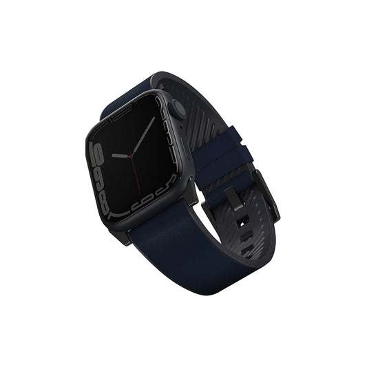 Uniq Straden Leather Strap for Apple Watch Series 7 - SE - 6 - 5 - 4 - 3 - 2 - 1 ( 45mm - 44mm - 42mm ) - Blue - Forexengineer -Malaysia- 8886463679616