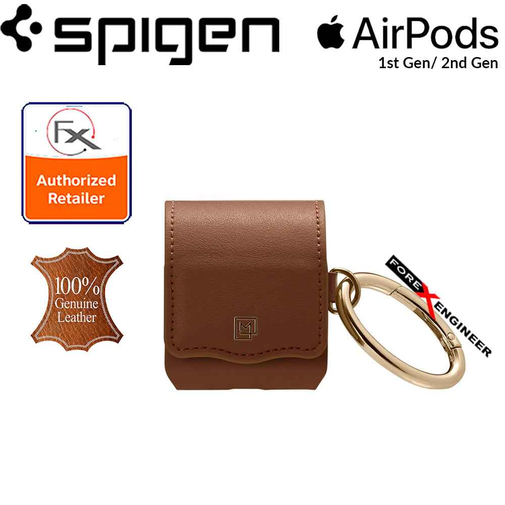Spigen La Manon Leather for AirPods 2nd Gen - 1st Gen - Brown - Forexengineer-malaysia