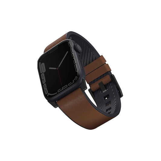 Uniq Straden Leather Strap for Apple Watch Series 7 - SE - 6 - 5 - 4 - 3 - 2 - 1 ( 45mm - 44mm - 42mm ) - Brown
