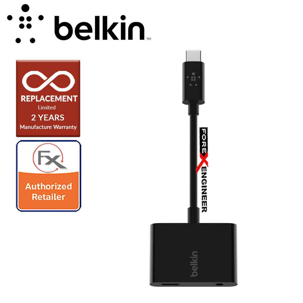 Belkin RockStar™ 3.5mm Audio + USB-C™ Charge Adapter - Black (Barcode : 745883776078 )