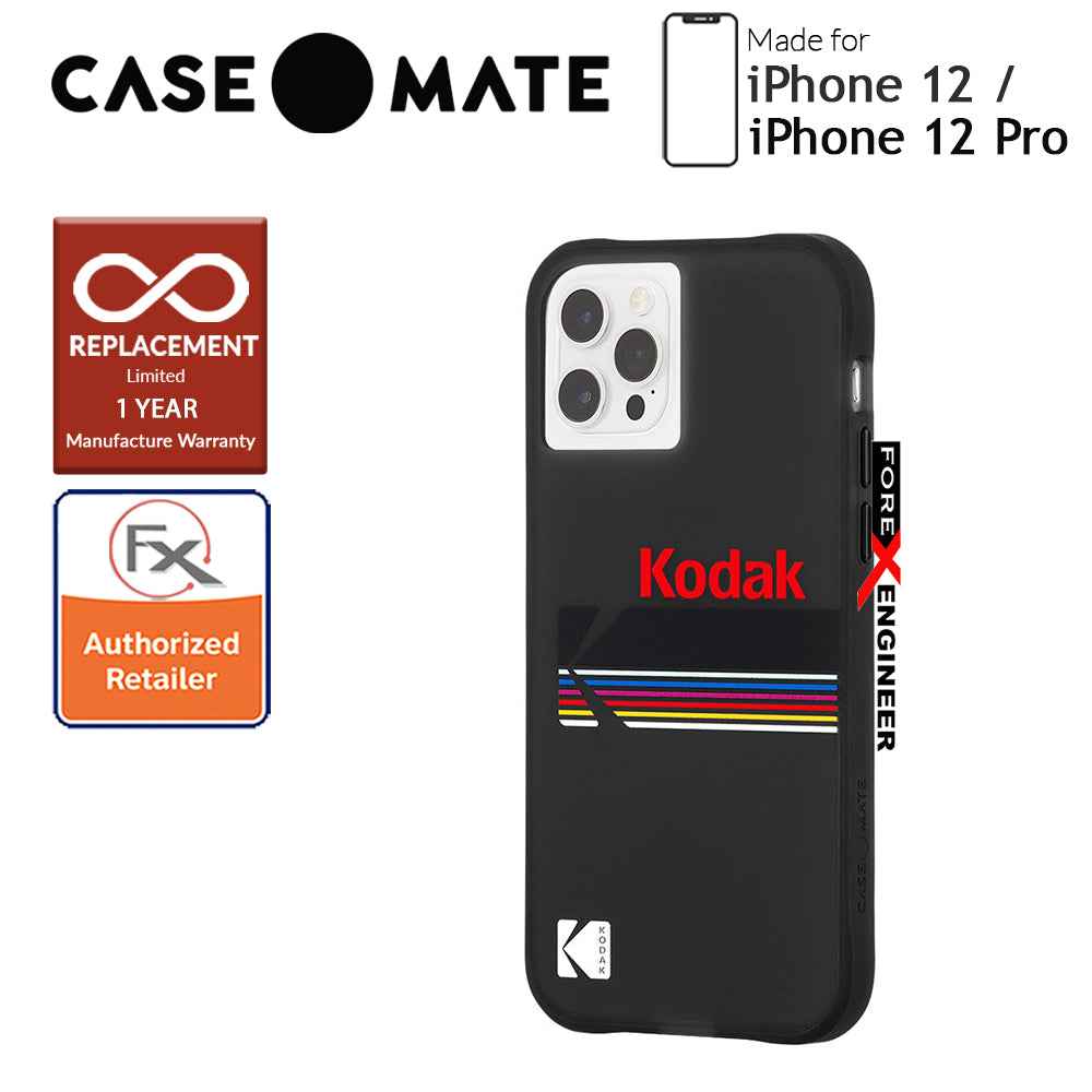 Case Mate KODAK for iPhone 12 - 12 Pro 5G 6.1" - Matte Black + Shiny Black Logo (Barcode: 840171700435)