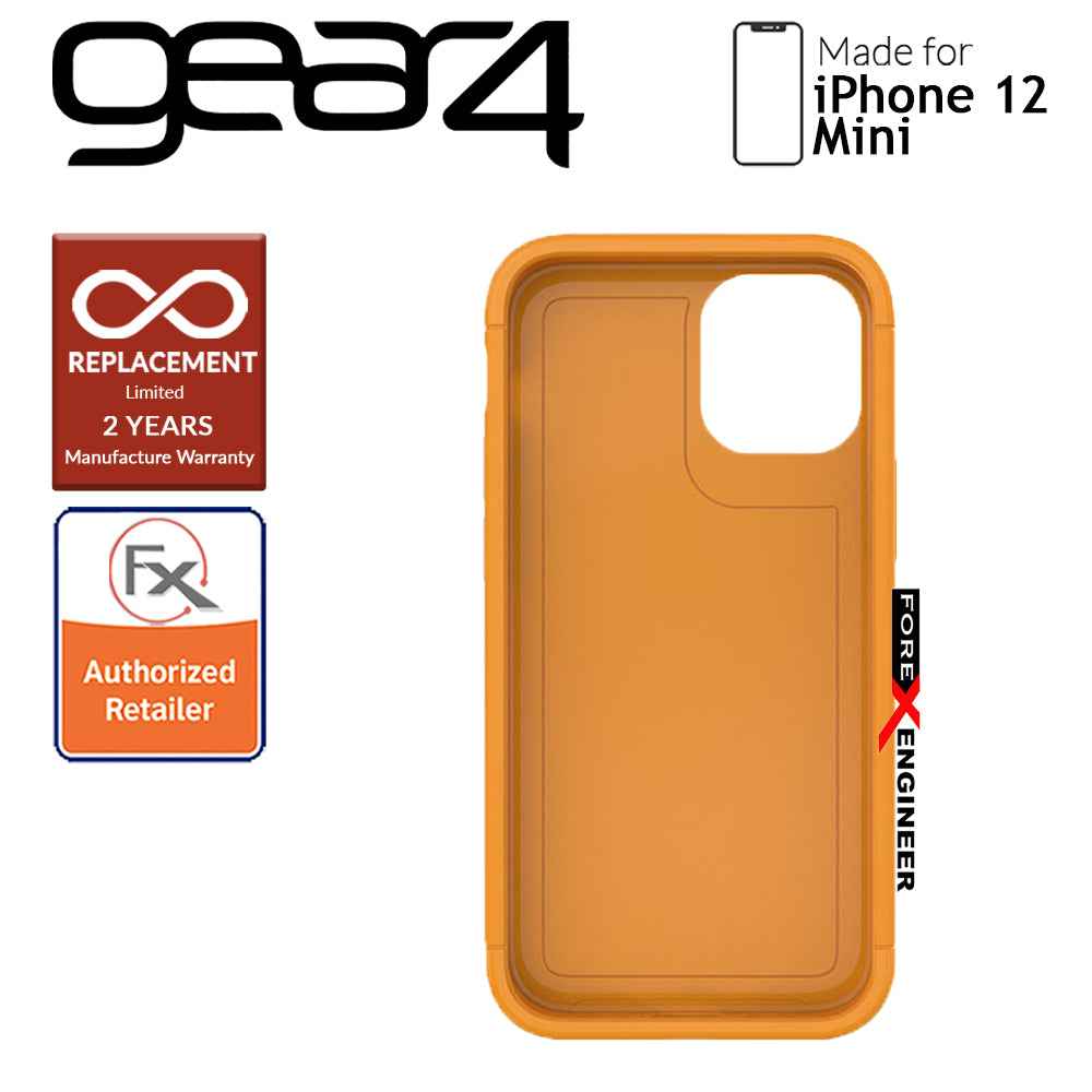 Gear4 Wembley Palette for iPhone 12 Mini 5G 5.4" - D3O Material Technology - Drop Resistant Up to 3 meters - Saffron Yellow (Barcode : 840056129153)