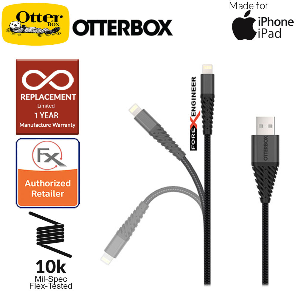 Otterbox Lightning Cable ( 1 Meter ) Ultra-strong Cable and Metal housing for iPhone and iPad ( Barcode: 840104218112 )