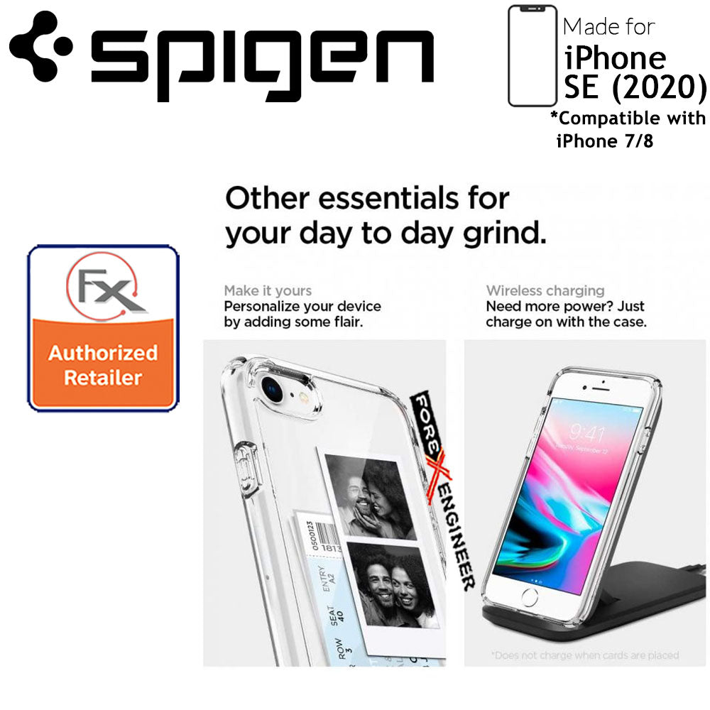 Spigen Crystal Hybrid for iPhone SE 2nd Gen ( 2020 ) compatible with iPhone 8 - 7 - Crystal Clear Color ( Barcode: 8809685627395 )